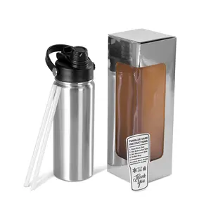 Makerflo 18 oz Stainless Steel Hydro Water Bottle with 2-in-1 Lid | Craft-Ready for DIY Gifts & Personalization (Epoxy, UV DTF, Vinyl, and Laser Engraving)
