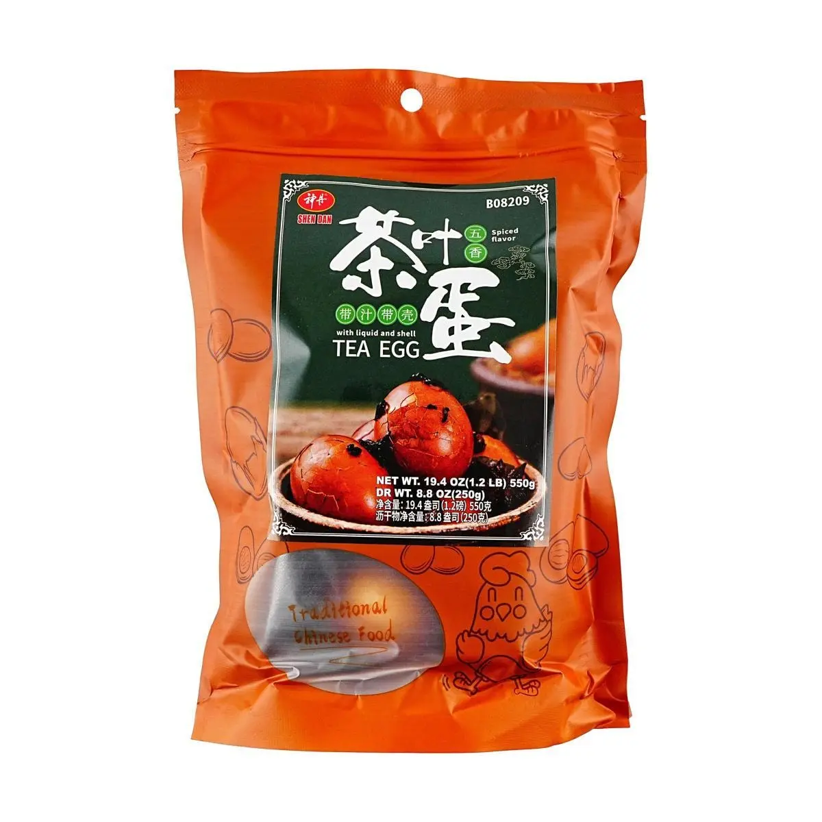 SHENDAN Five-Spice Marinated Tea Eggs with Juice & Shell - 250g Savory Snack, Authentic Chinese Flavor, Random Packaging