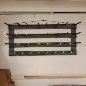 Western and Rodeo Cowboy Hat Rack | Handcrafted Wooden Organizer | Rustic Western Hat Display | 12 Cowboy Hat Rack | Made in USA | Space-Saving Home Decor - Hanging Installation Hook