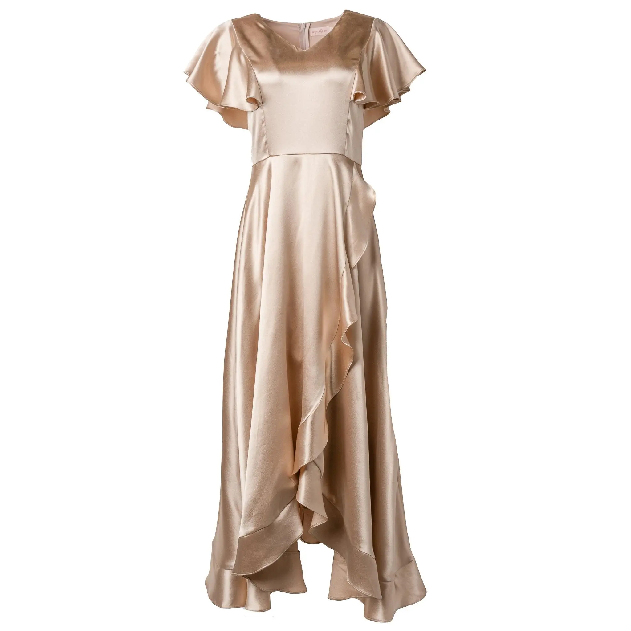 Callie Dress in Champagne Satin
