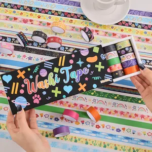 Colorful Washi Tape 30 Rolls Box Vibrant Storage for Creative Projects 2m Per Roll Elastic Design Perfect for Bible Journaling Scrapbooking Card Making