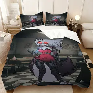 3Pcs,Loona Bedding three-piece set, quilt cover and pillowcase, suitable for all seasons, ideal for home and rooms, the best gift for parties, 1 quilt cover + 2 pillowcases (excluding core)