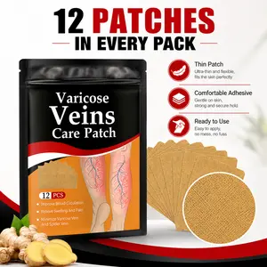 Varicose Veins Care Patch, 12 PCS Leg Care Patches for Calf & Ankle, Comfortable Adhesive Patch for Daily Leg Care, Easy to Apply, Thin & Flexible External Use Patch