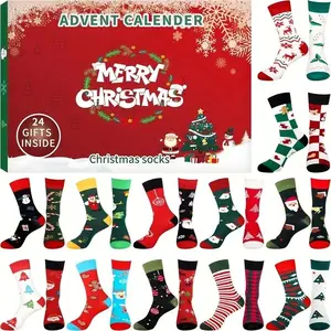 24-Piece Sock Advent Calendar, Festive Christmas Countdown, Perfect Holiday Gift Set, Durable Material, No Batteries Required