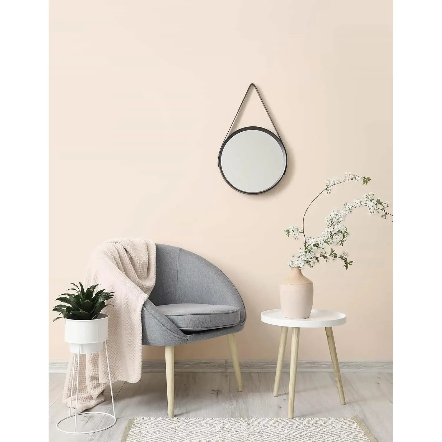 Peel and Stick Wallpaper Solid Color Contact Paper Matte Beige Wall Paper for Bedroom Bathroom Nude Wallpaper Removable Self-Adhesive Kitchen Wall Decor Vinyl Roll 17.3" x 118"