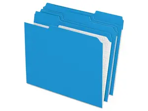 Pendaflex Reinforced Top Tab File Folders 1/3 Cut Letter Blue 100/Box R15213BLU