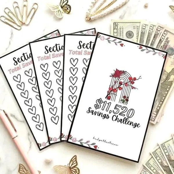 A5 $11,520 Savings Challenge Zip envelopes