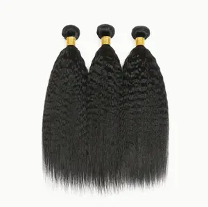 LUCY 100% Virgin Brazilian Human Hair Kinky Straight 3 Bundles Set For Weaving 300 Grams
