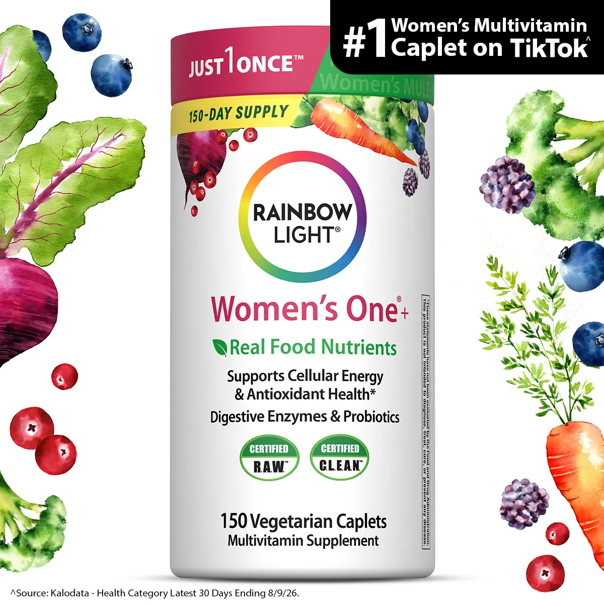 Rainbow Light Women's Multivitamin – With Ashwagandha, Lutein & Probiotics – Real Food Nutrients – 150 Vegetarian Caplets Rainbow Light Women's Multivitamin – With Ashwagandha, Lutein & Probiotics – Real Food Nutrients – 150 Vegetarian Caplets