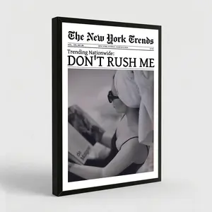 Trendy Newspaper Print, Don't Rush Me, New York Times Wall Art, Bathroom Decor, Aesthetic Apartment Poster, Girl Dorm Room Retro Printable