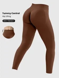 Women's High Elastic Stretchy High Waist Seamless Yoga Pants, Shaping Leggings, Tight Fit Sports Bottoms, Butt Lifting Design, Suitable for Fitness and Running, All Seasons