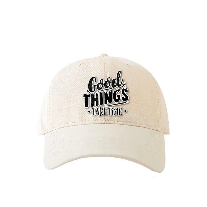 A   the slogan "Good THINGS TAKE TiME" Satin Lined Turban Head Wrap Trawler Watch Cowhide Western  Windproof Beanie  Polyester Cowboy   Elastic Black Snapback  design bucket hat classic color washed propeller Adjustable Embroidered Mesh Sunscreen with