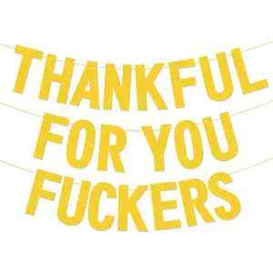 Thankful for You Banner, Glitter Thanksgiving Banner for Mantel Font Porch, Thanksgiving Banner Decorations, Fall Thanksgiving Party Decorations, Indoor Home Thanksgiving Decorations (Pre-Assembled) Deneo