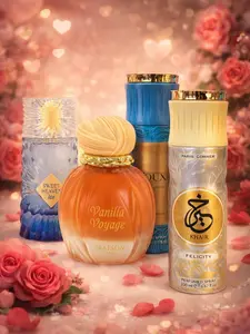 Signature Romance Bundle Vanilla Voyage + Sweet Heaven Ice Edp Perfume And Deodorants For Him and Her Gift Duo