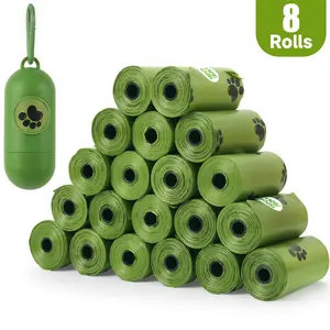 Pet Waste Bags（8 rolls） - Bags For Dog Poop Picking Up And Cat Cleaning - Strong Leak-proof, Portable, And Convenient With 1 Free Storage Box For Walks And Household Cleaning Supplies Biodegradable Waste Bag.