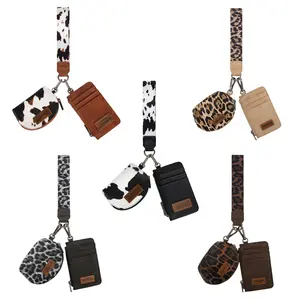 Wrangler Leopard KeyChain Wristlet Wallets for Women Western Dual Pouch Card Holder Wallet With Zipper Wrangler Leopard KeyChain Wristlet Wallets for Women Western Dual Pouch Card Holder Wallet With Zipper