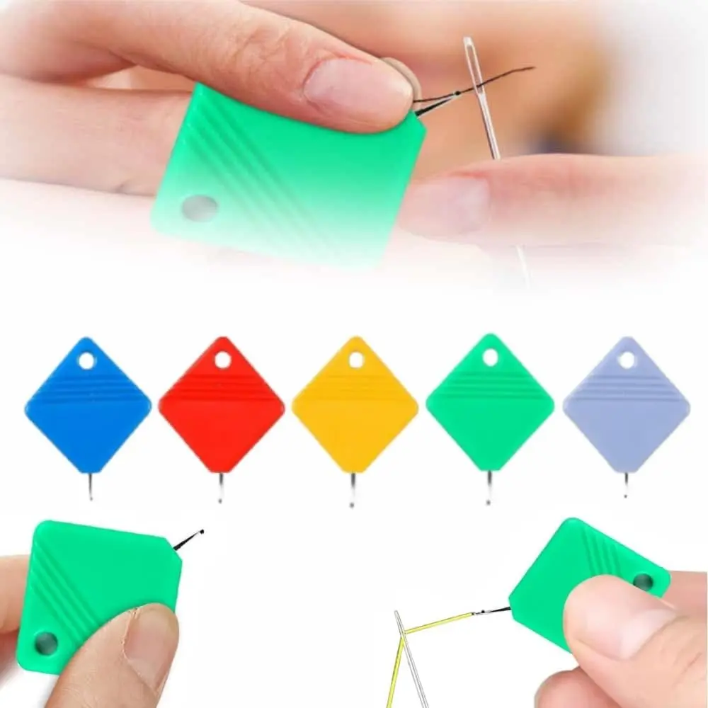 2024 Newest Automatic Needle Threaders for Hand Sewing, Embroidery Floss, Sewing Machine Needle Threader, Sewing Supplies Tool, Fits All Needle Sizes (5 Colors, 5 PCS)