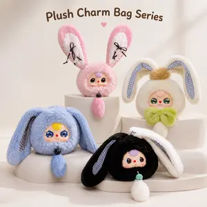 BabyThree Lucky Bunny Zipper Pouch, Cute Kawaii Plush Bag, Collectible Bunny Coin Purse, Small Zipper Storage Bag for Girls and Gifts