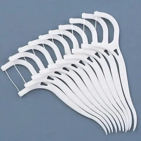100pcs Disposable Dental Floss, High Toughness Dental Floss Picks for Home & Travel, Thin Thread Tooth Flosses Teeth Cleaning Floss Sticks, Interdental Flosser, Oral Health Dental Care Products, Oral Hygiene Products, Flossing Picks