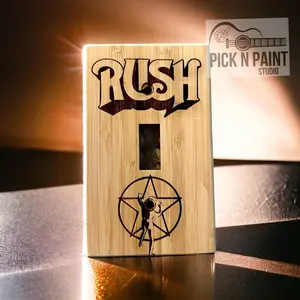 Rush single wooden toggle light switch plate, Rush light switch , Rush Band gift, Rush decor, Rush light switch cover, laser engraved cover.