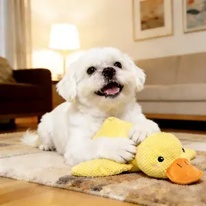 2 Pieces Squeaky Duck Dog Toys, Bulk Plush Duck Stuffed Toys with Loud Quack Sound, Interactive Puppy Teething Chew Toys for Boredom, Dog Birthday Supplies