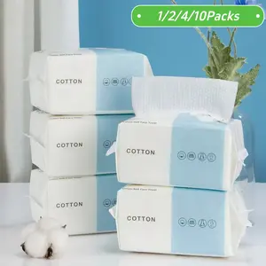 Natural Disposable Face Towel Travel Facial Cleansing Towels, Wet and Dry Makeup Remover Towels, Makeup Removal Wipes, Available in 1, 2, 4 or 10 Packs for Home and Outdoor Travel Use, Cleaning Supplies