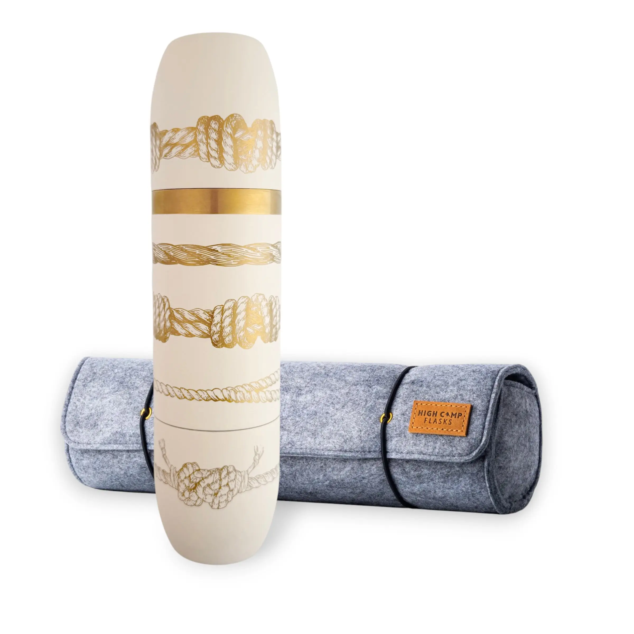 Caskata x High Camp Crema Sailor's Knots Wine Flask and Case Bundle