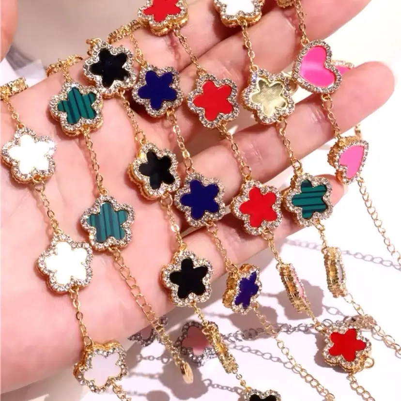 18K Stainless Steel Upgraded Flower Womens Bracelets valentines day