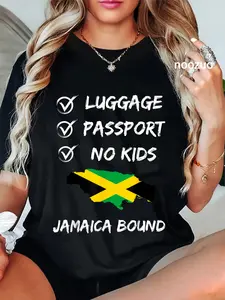 100% Cotton Unisex Jamaican Travel Clothing For Your Next Vacation To Jamaica T-Shirt Casual Top