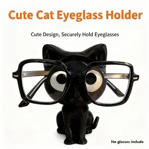 Cute Cat Eyeglasses Stand, Durable Plastic Desktop Organizer, Creative Cat Glasses Holder, Bedroom Entryway Bathroom Storage Solution