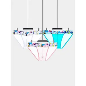 3-Pack Men's Ice-Silk Bikini Briefs Set 67%Nylon 33%Spandex with Cartoon Print Quick-Dry Low-Rise for Gym/Beach/Summer 2025 (Breathable & Ultra-Soft) Sports Transparent Man Underwear Low Waist Sexy Cartoon Underpants NYLON67% Menswear Lingerie Casual Day