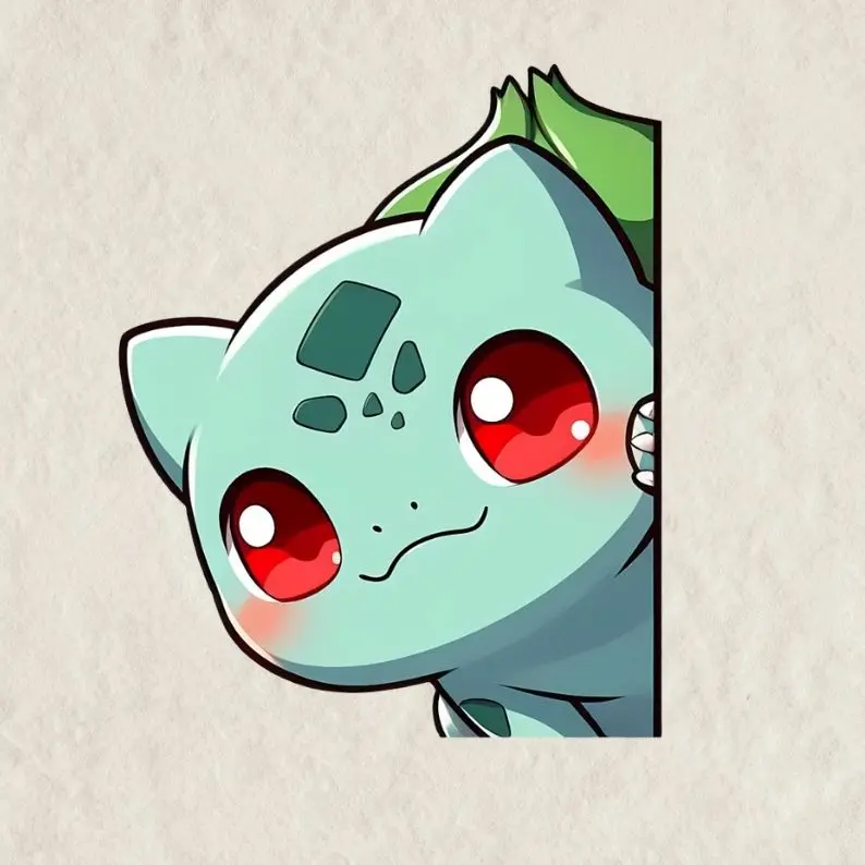 Bulbasaur Decal - Anime Vinyl Decal, Peeker Sticker Decal for Car Laptop Decal Sticker - Anime Decal Sticker, Gift for Game lovers