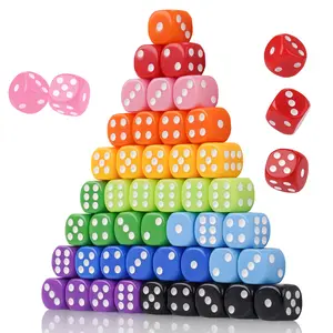 50PCS 16MM Game Dice Set for Board Game, Party, Holidays, and Family Game in 10 Mix Vintage Colors