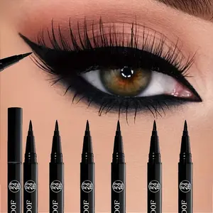 6Pcs Liquid Eyeliner Pen Longwear Eyeliner Set, Eye Makeup Products, Super Long-Lasting Waterproof Sweatproof Quick Dry Smudge-Proof Fade-Proof High Pigment Pure Black Ultra-Fine Tip For Cat Eye/Daily Makeup All Day Wear Beginner & Makeup Artist Essential