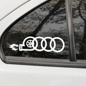 Turbo Audi Decal | Audi Emblem Logo | Vinyl Sticker | Laptop, car, window, mirror, bumper sticker |