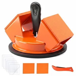 Heavy Duty Floor Gap Fixer Tool 45?Striking Surface Floor Gap Repair Tool, Large  Suction Cup Made of Iron with Slot  & 6  Sticky Pads for Vinyl Plank Hardwood Floor