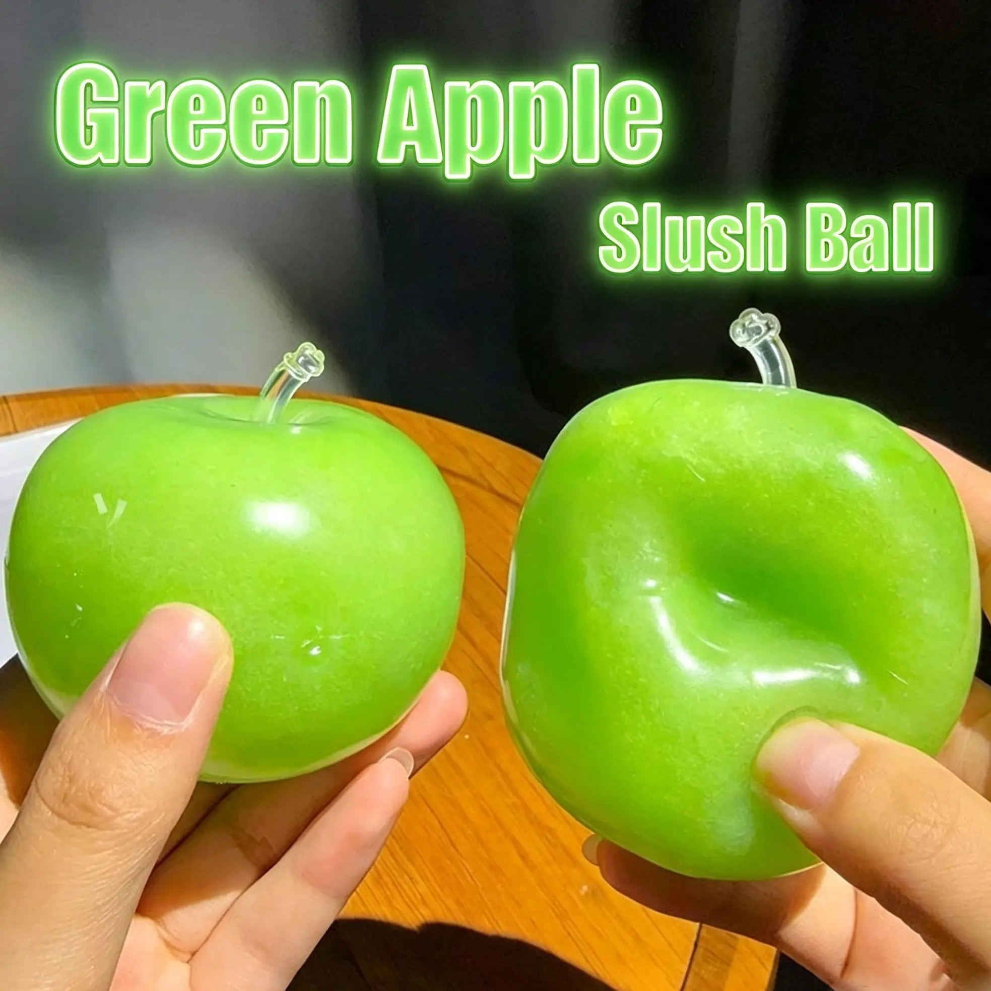 Green Apple Slime Fill Moldable Squishy Toy, Infinite Stress Relief, Perfect for Anxiety Reduction & Fidget Relief, Portable Decompression Squeeze, Ideal Valentine's Day & Easter Gifts for Kids Gift Exchange.