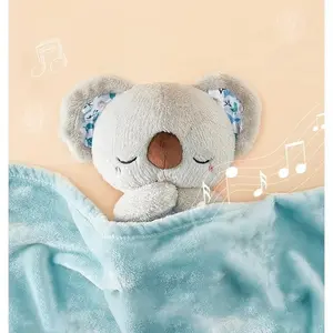 Snuggies Breathing Koala Original Plushie with Realistic Breathing Function Vibration Heartbeat Sounds for Anxiety Relief and Stress-Free Sleep Soft Nightlight Multiple Modes High-Quality Fabric