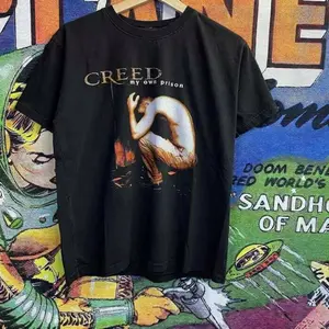Creed  Shirt, Creed Band My Own Prison Cotton Unisex T-shirt All Size Top Cotton Short Sleeve Casual Menswear