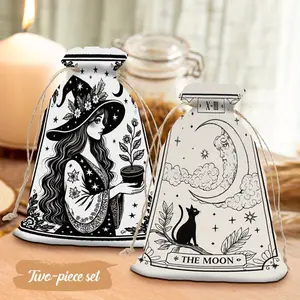 2pcs Tarot Card Party Drawstring Gift Bags Tarot Card Protection Drawstring Bags Dice Storage Bags Card & Jewelry Bags Gift Bags