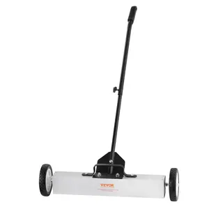 fathersdaygift VEVOR 50Lbs Rolling Magnetic Sweeper with Wheels, Push-Type Magnetic Pick Up Sweeper, 24-inch Large Magnet Pickup Lawn Sweeper with Telescoping Handle, Easy Cleanup of Workshop Garage Yard