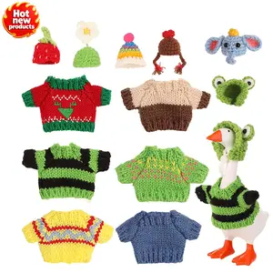 6 sets cute mini goose clothing and hat sets suitable for 7-inch mini goose porch accessories, home desktop decoration, home decor, Party Packs for family, The best supplies kit combination for the party activities Seasonal Decor