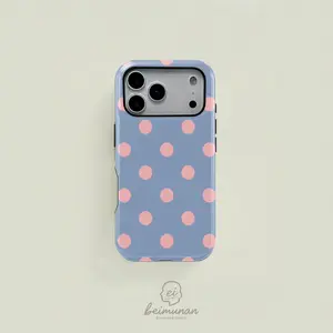 1PC Polka Dot Print Phone Case, Rugged Shockproof 2in1 Protective Cover for iPhone 17 16 15 14 13 12 Pro Max, Samsung Galaxy S25 S24 S23 S22 Ultra Series Holiday Gift Minimalist Stylish Case Casing
