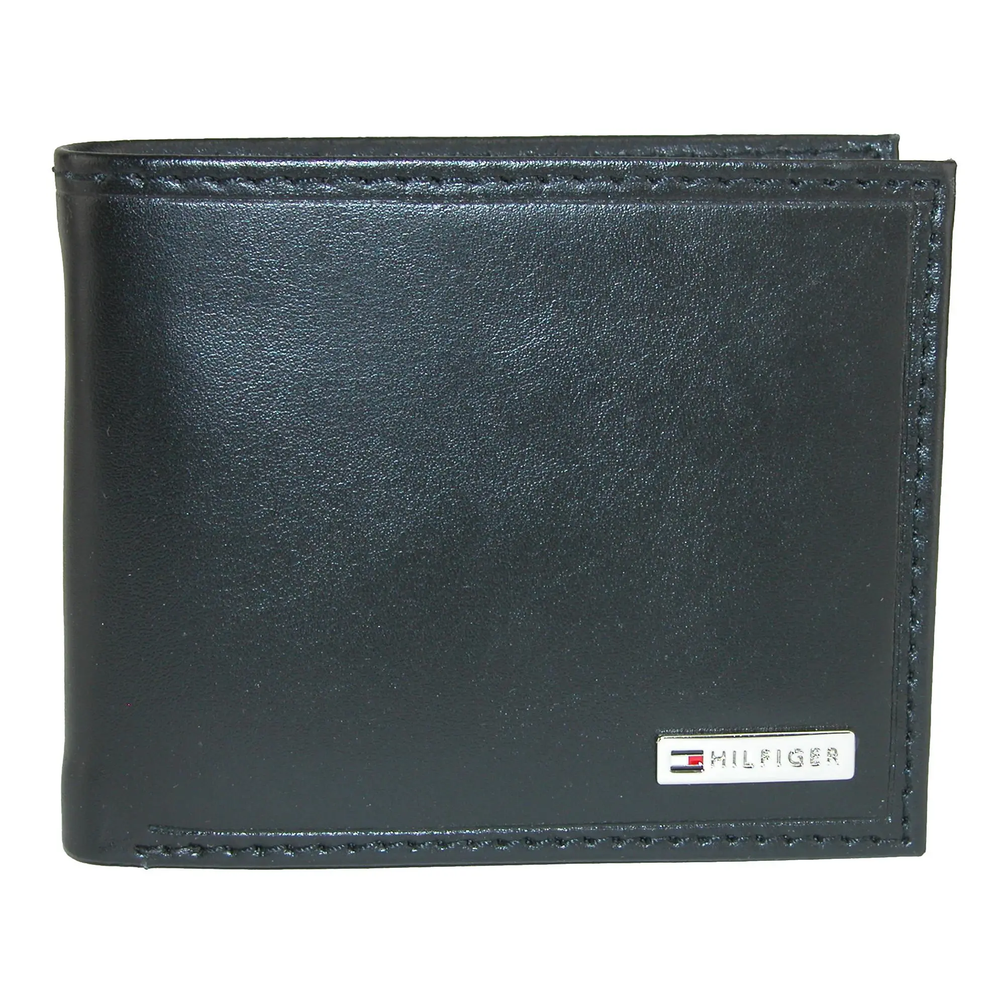 Tommy Hilfiger Men's Leather Fordham Bifold Wallet with Gusseted Coin Pocket