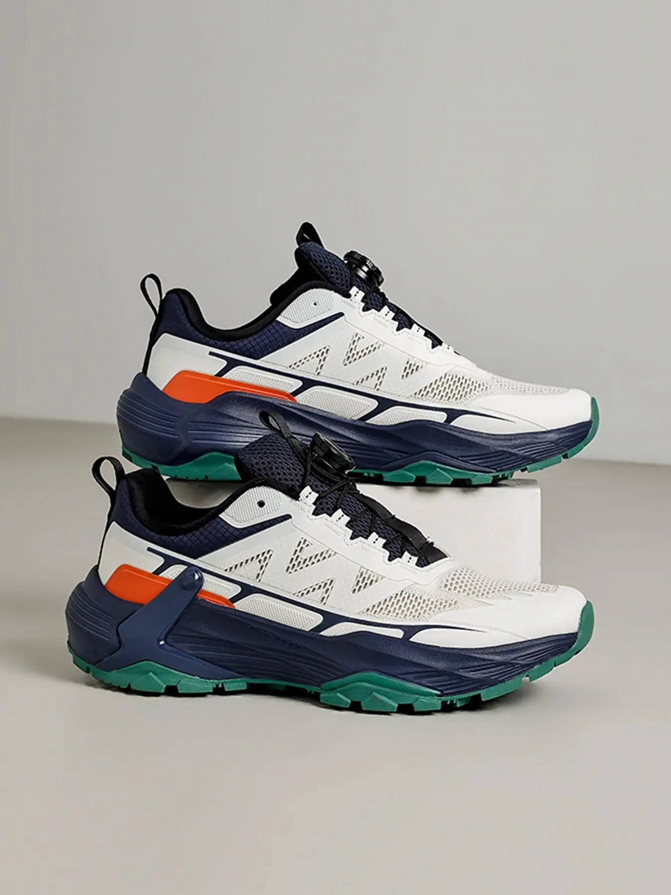 Men's Outdoor Trail Running Shoes, No-Tie Non-Slip Breathable Thick Sole Soft Stable Lightweight Hiking Shoes, Trekking Shoes, Rock Climbing Wear-Resistant City Casual, Outside Walking Shoes