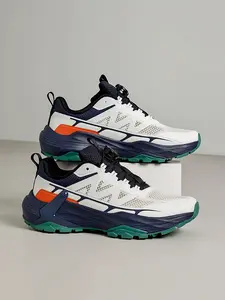 Men's Outdoor Trail Running Shoes, No-Tie Non-Slip Breathable Thick Sole Soft Stable Lightweight Hiking Shoes, Trekking Shoes, Rock Climbing Wear-Resistant City Casual