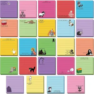 24 count Funny Sticky Notes for Work 3x3 Inches Sarcastic Self Adhesive Notepads Novelty Memo Note Pads for Office Coworker Gifts Employee Appreciation Supplies(Funny,Bright Color)