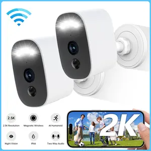 【JOOAN 2K Solar Outdoor Magnetic Wireless Camera】Free Install Smart Garage 2.4G WiFi Security Camera – HD Video, AI Human Detection, IP66 Waterproof, Color Night Vision, Magnetic, Two-Way Audio, Smartphone Control Lens, SD/Cloud Storage