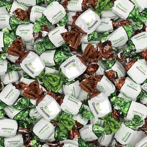 Arcor Chocolate Filled Mints Candy | 2 Pound Bag | Individually Wrapped Chocolate Mint Hard Candy | Old Fashioned Refreshing Treat with Creamy Filling | About 165 Pieces