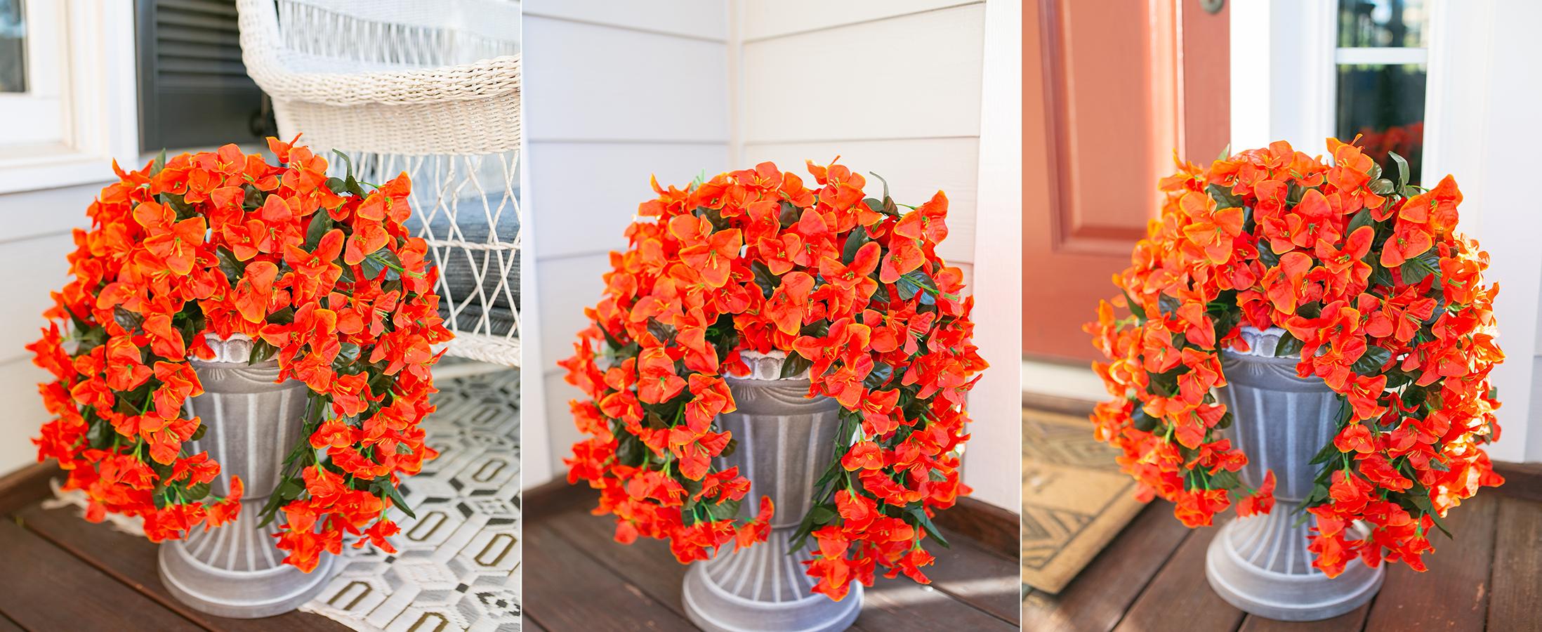 Ivydale Bougainvillea Artificial Hanging Flowers Plants for Outdoors Decoration, 2pcs Fake Flowers Silk Bougainvillea Vines Realistic UV Resistant Faux Flowers for Planters Porch Patio Urn, Hot Pink,dorm decor,dorm room decor